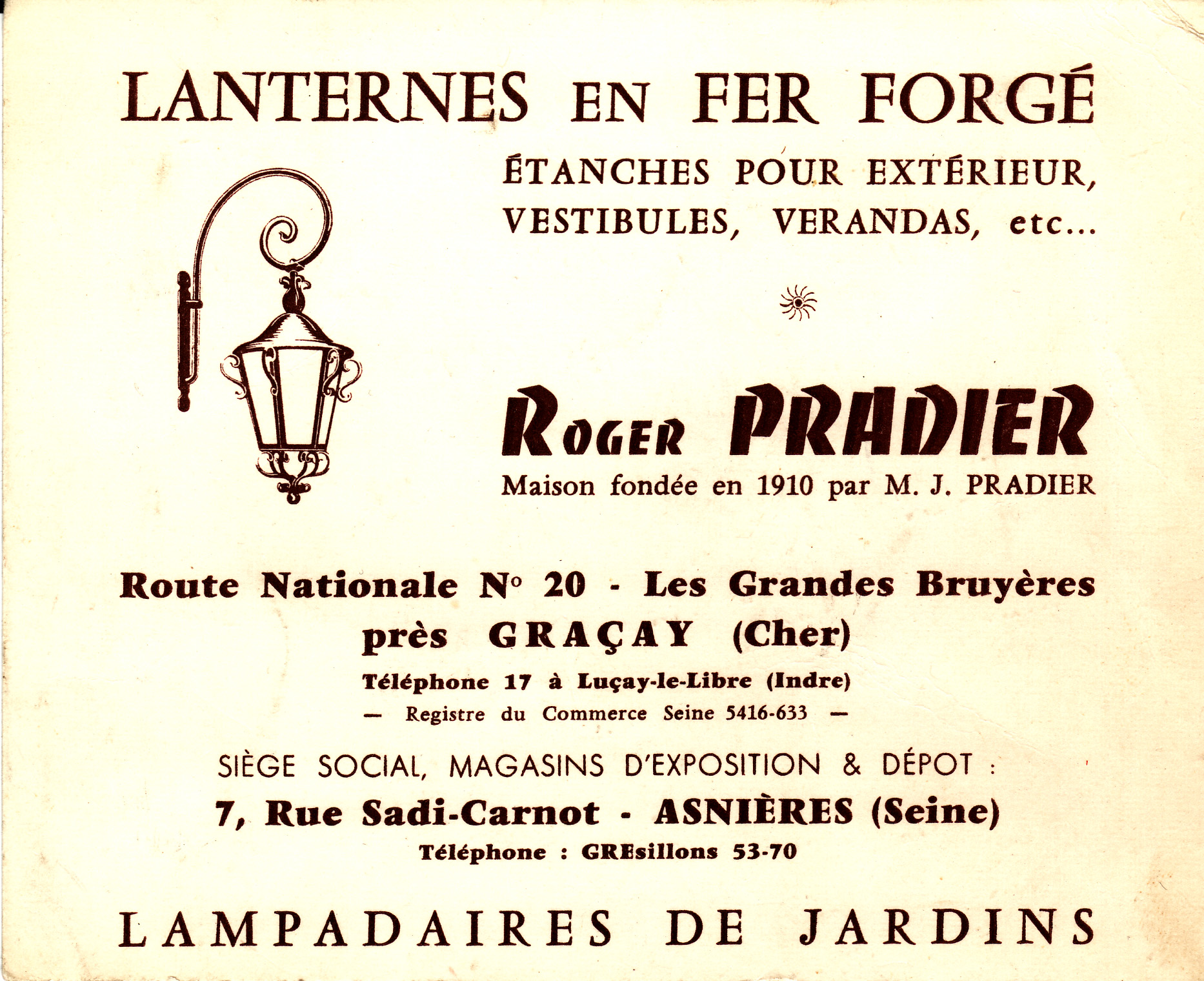 Pradier historische Firmenanzeige 