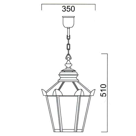 Pendelleuchte A 58-2: Edle Messing-Laterne im Berliner Stil - Terra Lumi