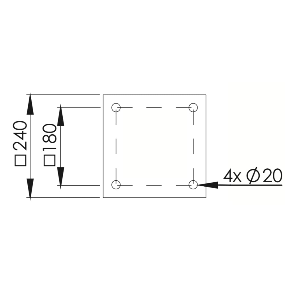 Stahl-Aluminium Mast für Straßenlaterne E 300 / 350 / 400 / 700 cm