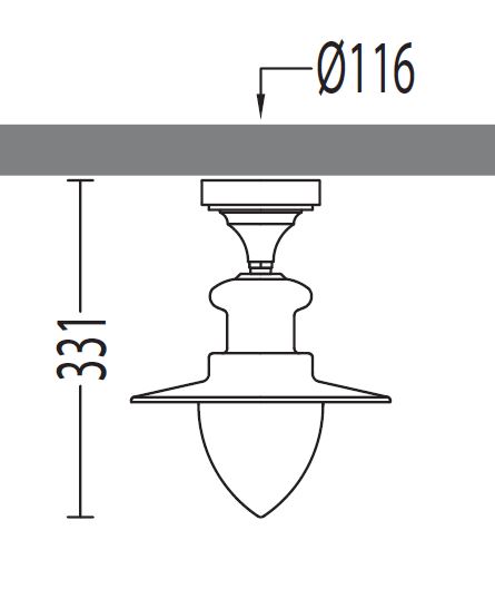 Deckenlampe für außen im Fabrikstil - Terra Lumi