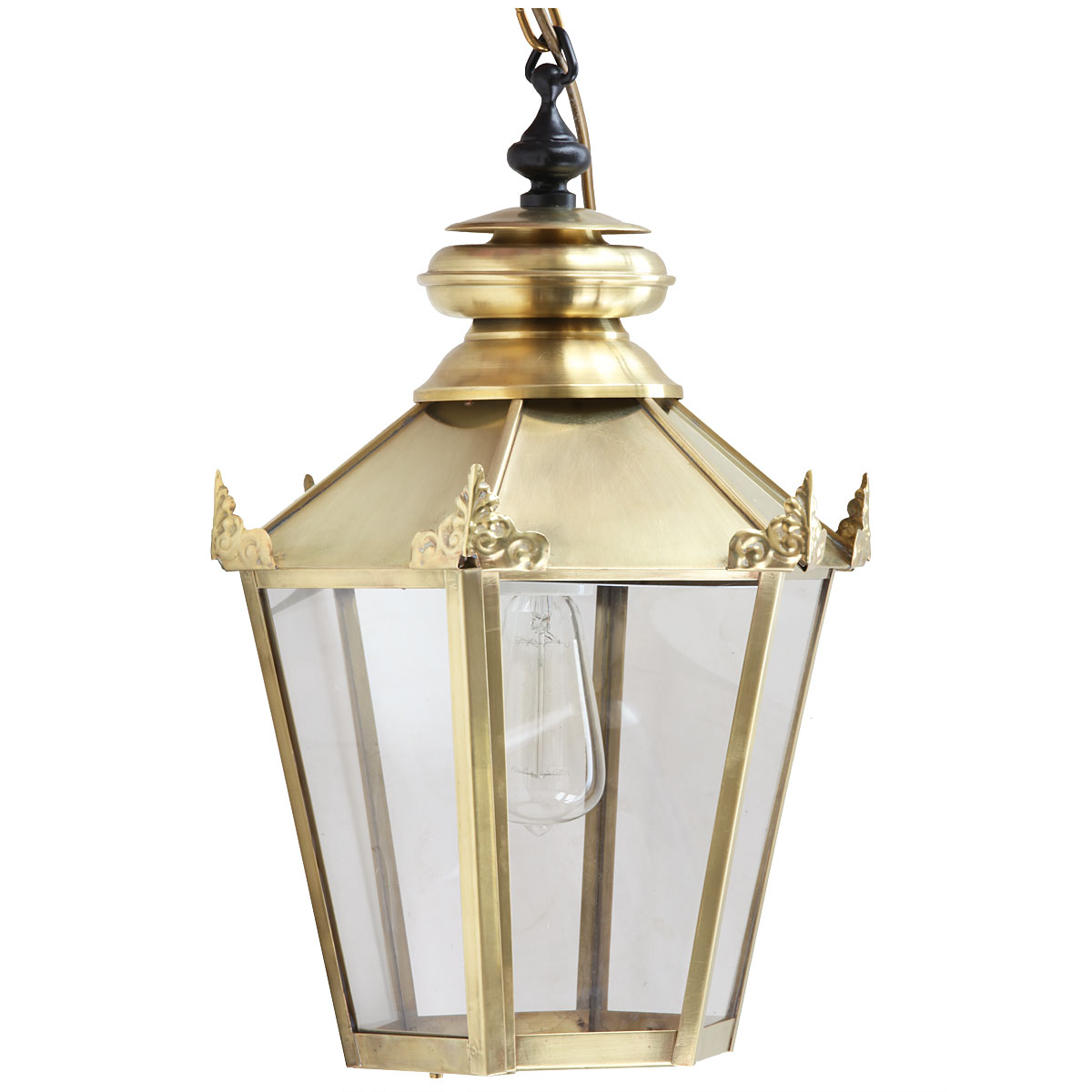 Pendelleuchte A 58-2: Edle Messing-Laterne im Berliner Stil - Terra Lumi