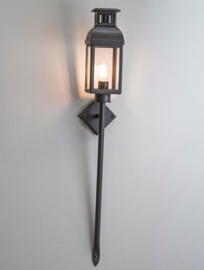 Classic Wrought Iron Wall Lantern with Long Arm WL 3755