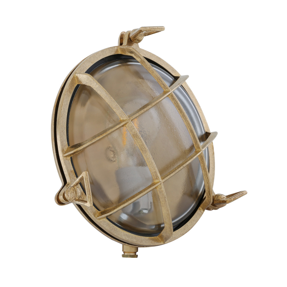 Bild 2: Messing Natur, klares Glas Adoon Marine-Wandlampe Ø 21 cm: Messing Natur, klares Glas