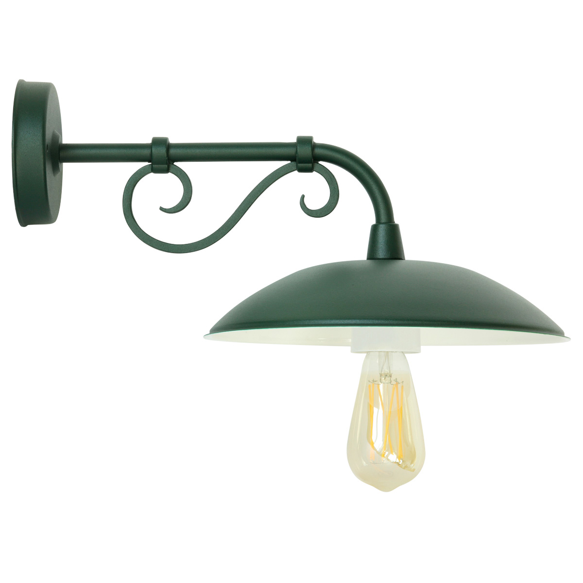 Outdoor Italian Wall Light with Decorative S-Arm