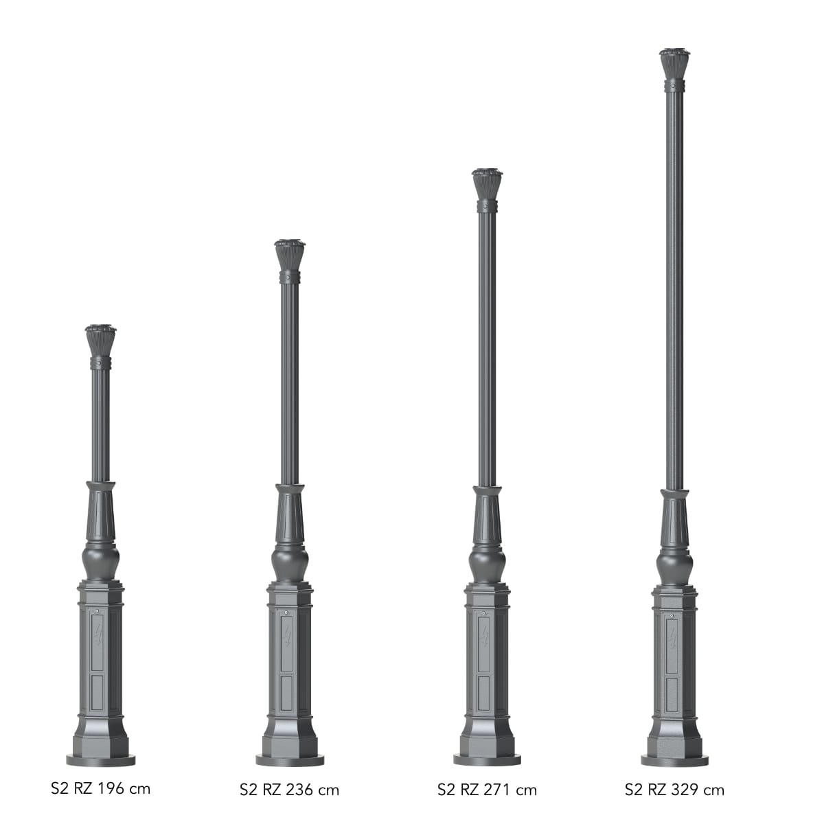 Gussmast mit glattem Baluster S2 RZ 196 / 236 / 271 / 329 cm Gussmast mit glattem Baluster S2 RZ 196 / 236 / 271 / 329 cm