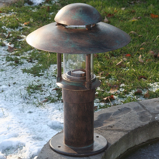 Bild 8: Kleines Modell, Patina Handgefertigte Pollerleuchte aus Schmiedeeisen AL 6521: Kleines Modell, Patina