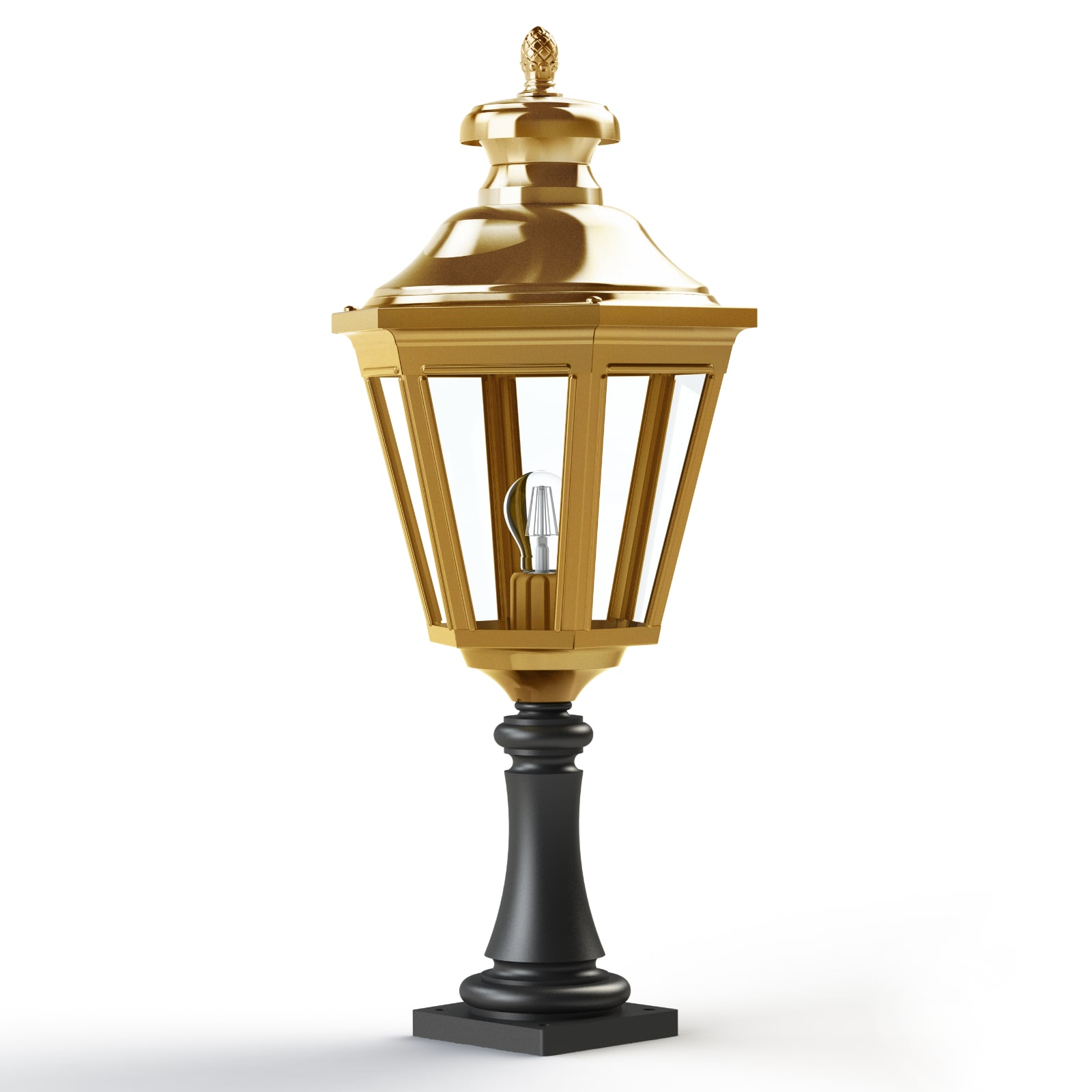 French Pedestal Brass Light Louis XIII