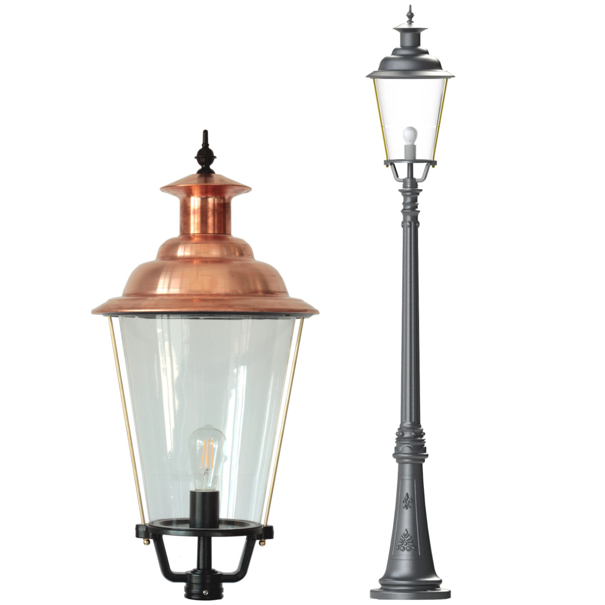 Lower Rhine Style Copper Post Light Arystoteles.42