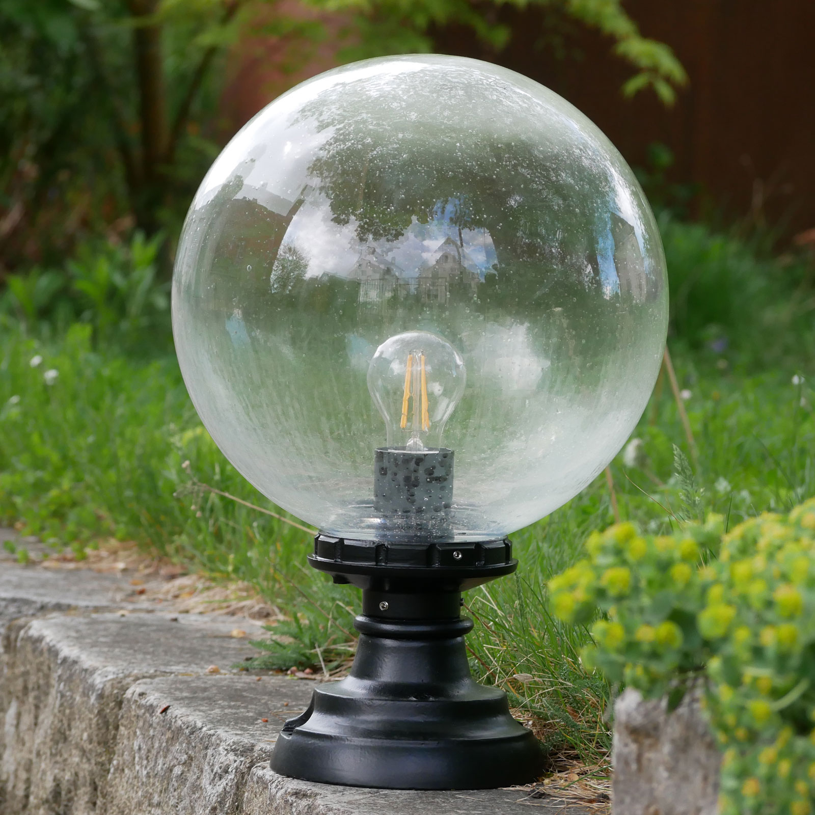 Pedestal Garden Light with Glass Globe ELBA TL 250