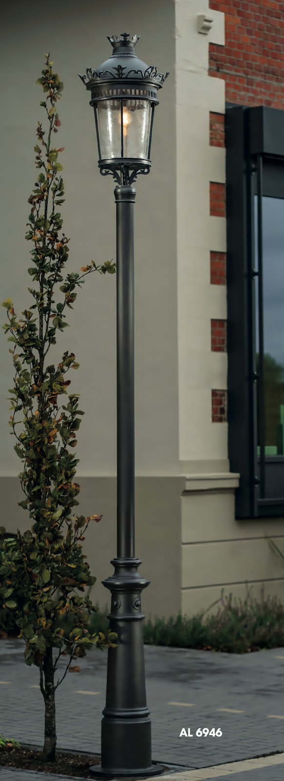 Large Empire Style Post Light with Antique Glass AL 6946, 392 cm