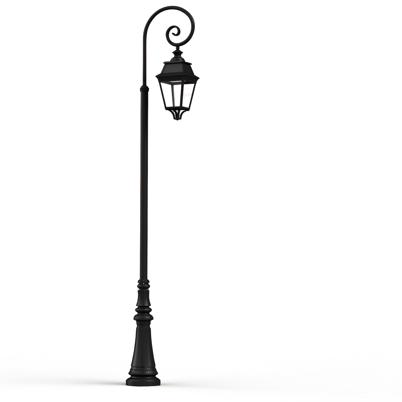 Fig. 2: Große LED-Standleuchte Avenue 3 mit Bischofsstab Traditional LED Post Light Avenue 3 with Crozier: Große LED-Standleuchte Avenue 3 mit Bischofsstab