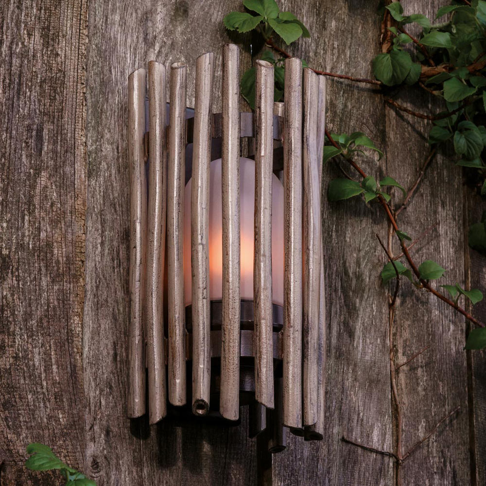 Wrought iron garden light with bamboo design WL 3687