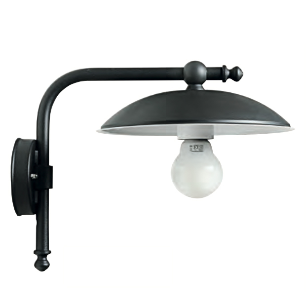Wandlampe für außen ohne Glas mit rechtwinkligem Arm Wandlampe für außen ohne Glas mit rechtwinkligem Arm
