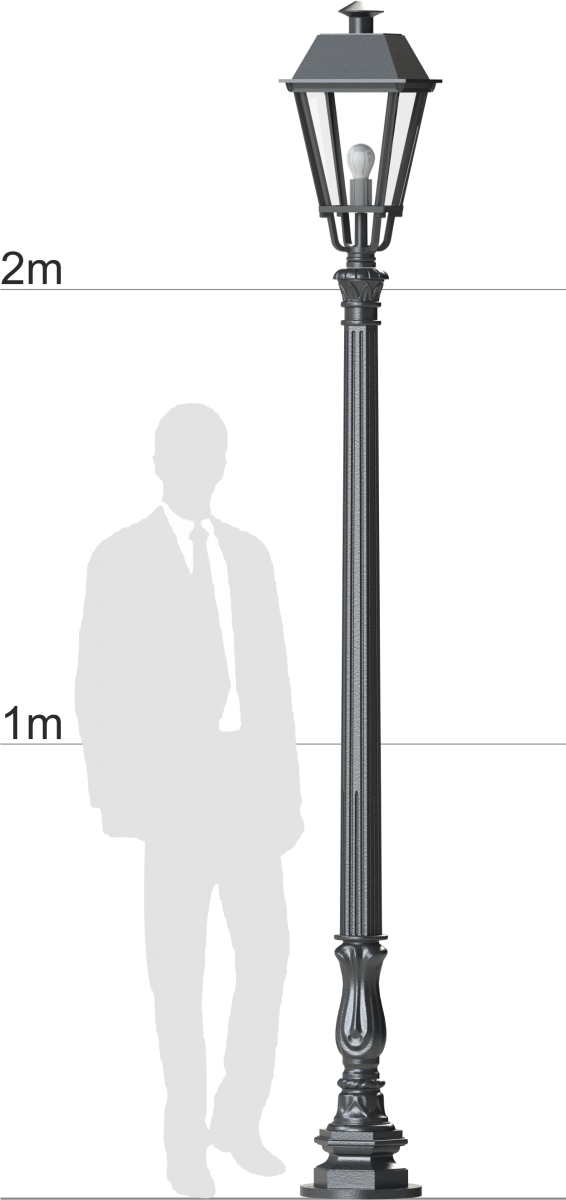 Mastleuchte mit vierseitiger Laterne SO P1.51 TL: Großes Modell