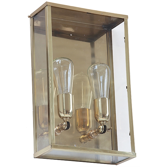 Handmade Art Déco Wall Light Vitrine 2LL: Messing-Wandleuchte Vitrine 2LL im Art déco-Stil in Messing poliert