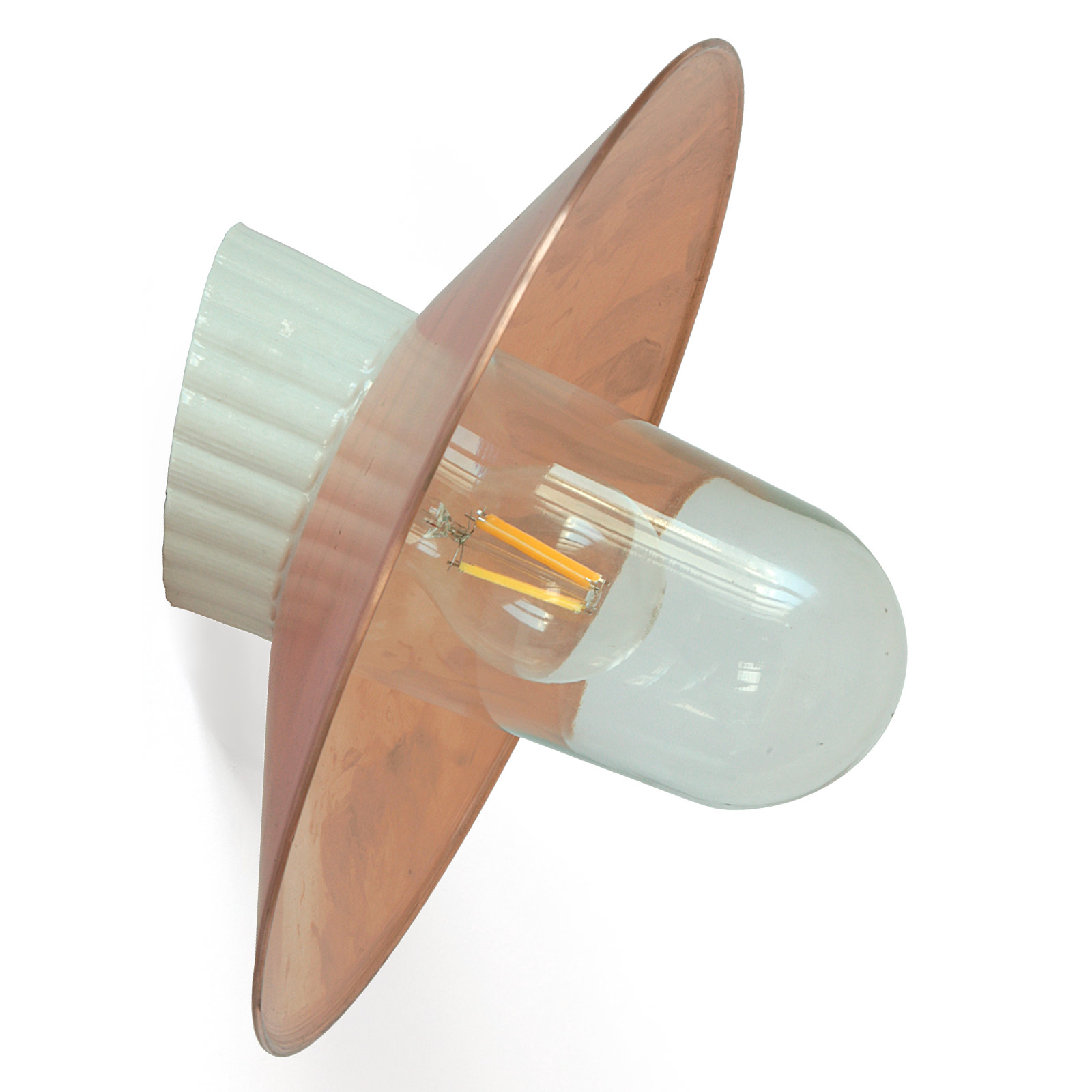 Porzellan Wandlampe mit flachem Kupferschirm WBCU 2024 Porzellan Wandlampe mit flachem Kupferschirm WBCU 2024