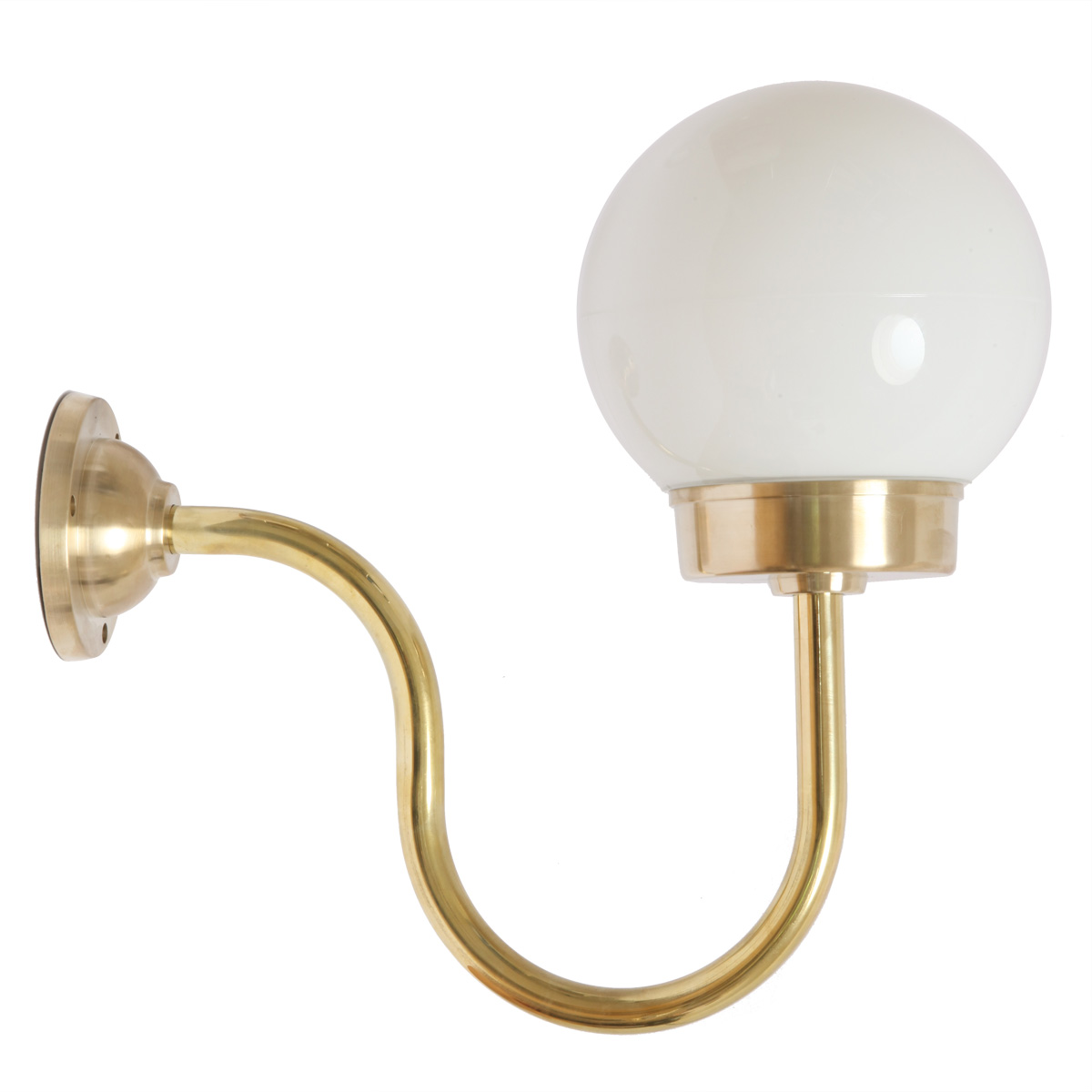 Globe Light with Brass Wall Arm 38 ORBR