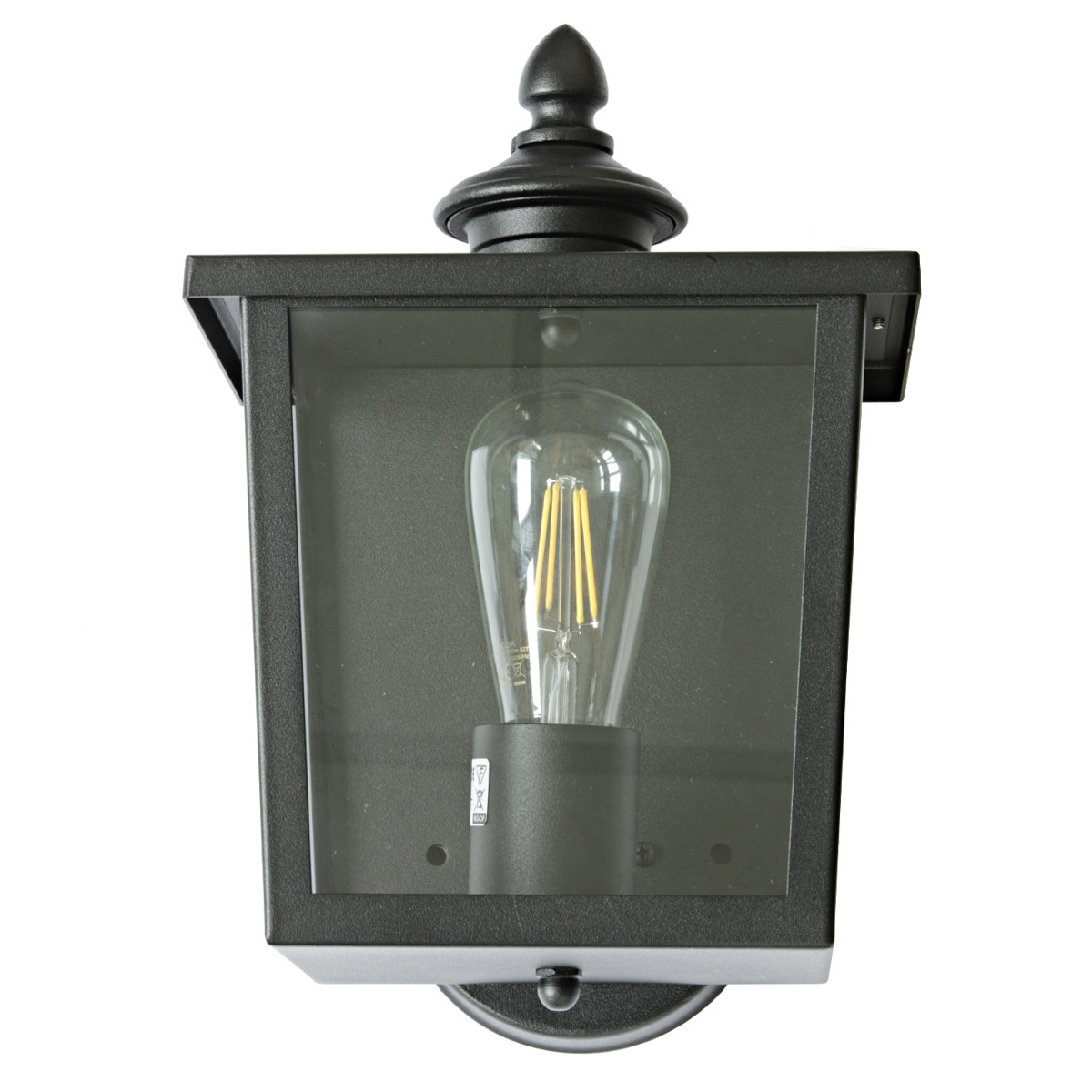 Bild 4: Hier in schwarz mit klarem Glas: Kleine kubische Edelstahl-Außenleuchte Kleine kubische Edelstahl-Außenleuchte: Hier in schwarz mit klarem Glas: Kleine kubische Edelstahl-Außenleuchte