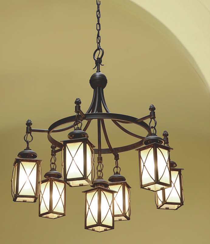 Seven Light Wrought Iron Chandalier HL 2588