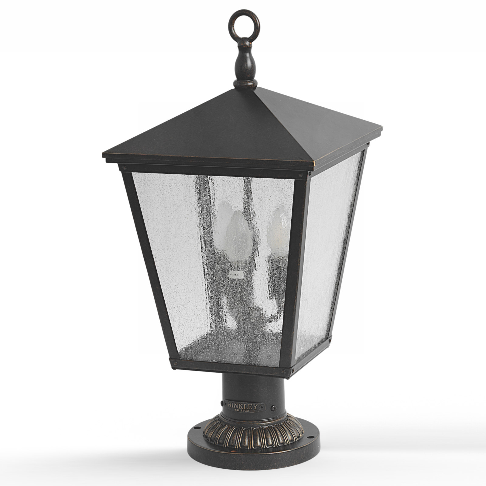 Gartenleuchte mit Bronze-Finish und Antik-Glas