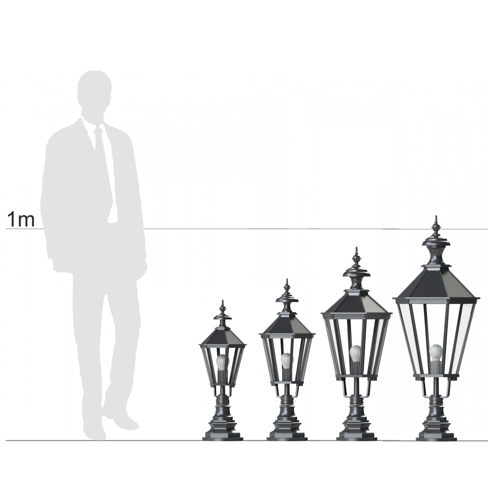 Classic Garden Lantern CYPR 60 with Casted Pedestal, Fig. 5 Classic Garden Lantern CYPR 60 with Casted Pedestal, Fig. 5