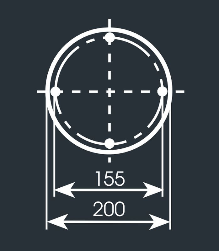 Bild 10: Durchmesser der Bodenplatte Handgefertigte Pollerleuchte aus Schmiedeeisen AL 6521: Durchmesser der Bodenplatte