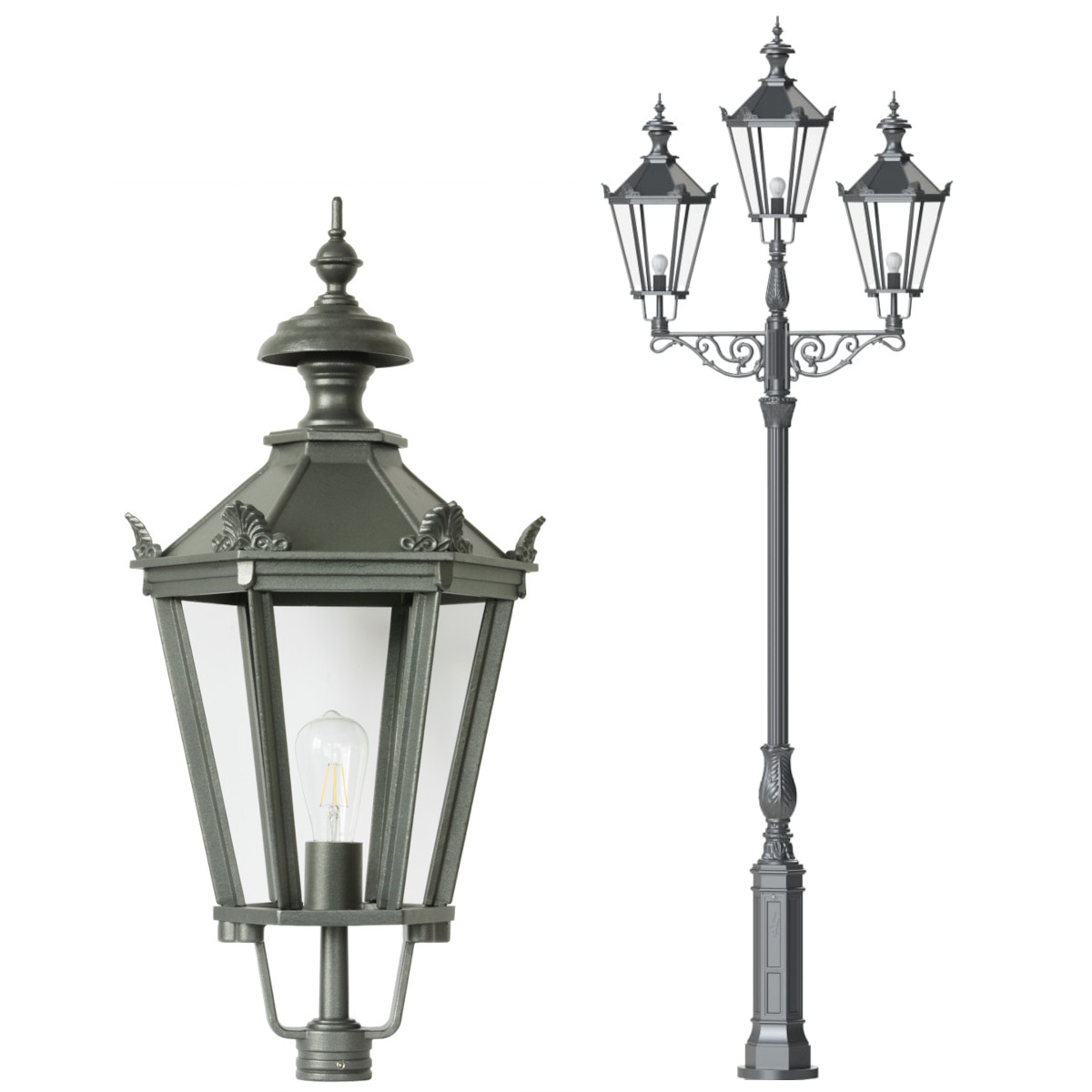 Große dreiflammige Schinkel-Mastleuchte S2KL.Thorn3.73 Große dreiflammige Schinkel-Mastleuchte S2KL.Thorn3.73