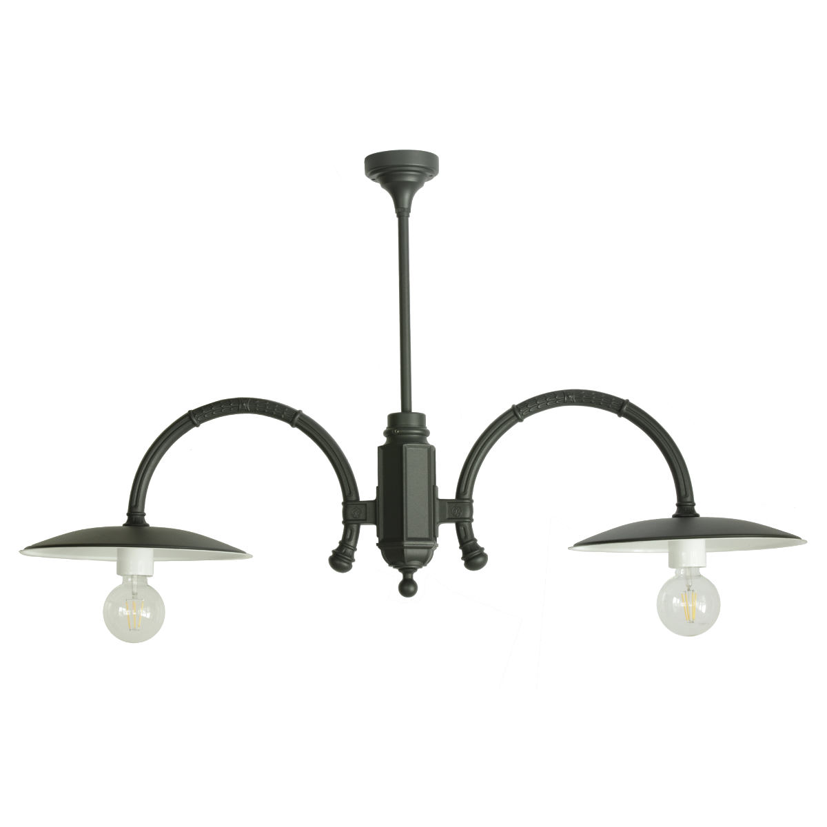 Double-flame Historic Ceiling Lamp for Outdoors