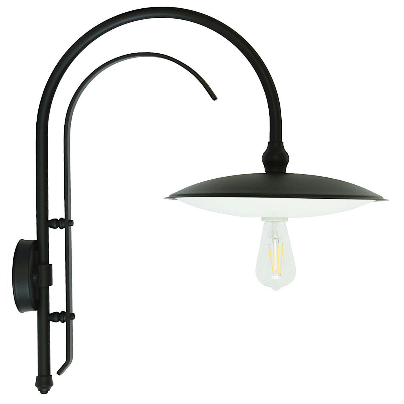 Wandlampe für außen mit großem Bogenarm