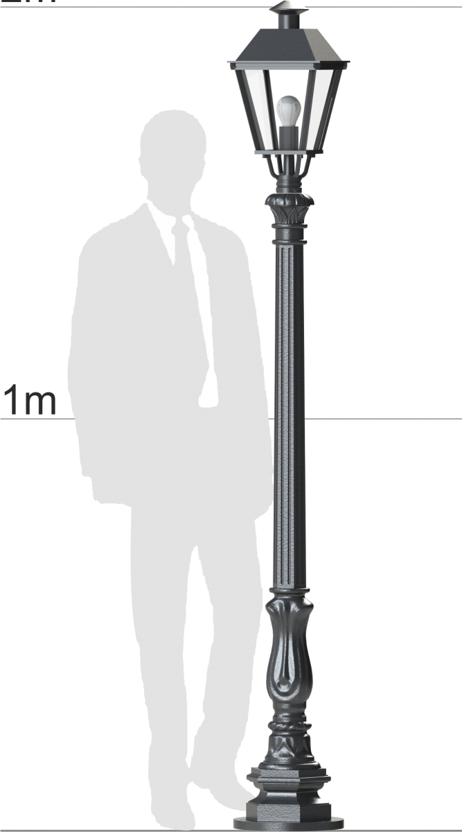 Mastleuchte mit vierseitiger Laterne SO P1.51 TL: Kleines Modell