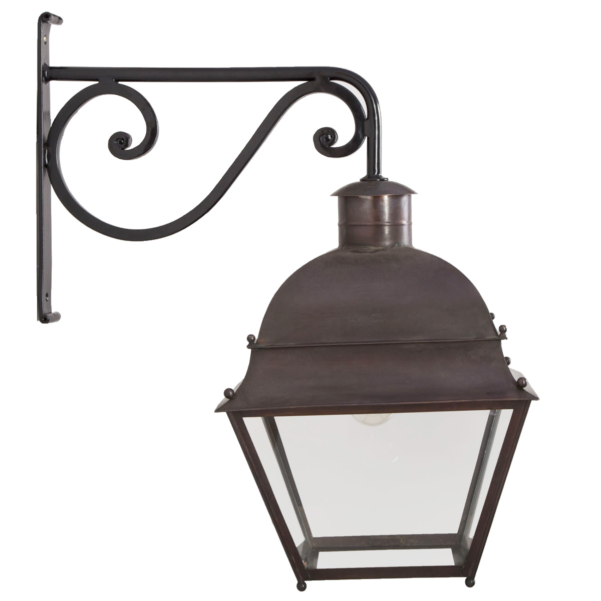 Barocklaterne mit Wandarm aus Schmiedeeisen Mazarine TGM Barocklaterne mit Wandarm aus Schmiedeeisen Mazarine TGM