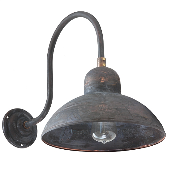 Fig. 2: Kupfer Patina Bauhaus Design Exterior Wall Lamp Solingen RO 1600: Kupfer Patina
