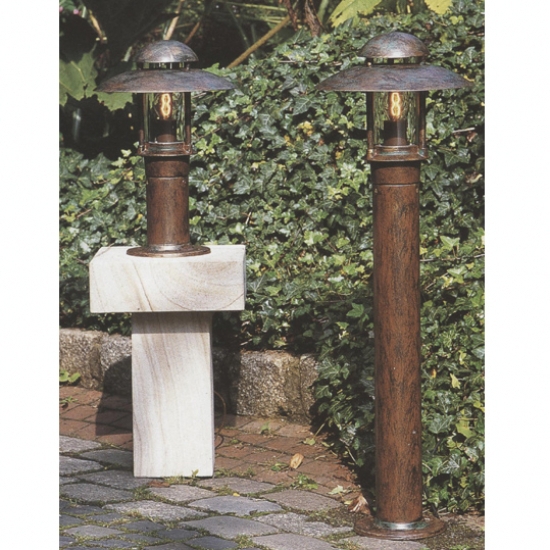 Bild 3: Kleines und großes Modell Handgefertigte Pollerleuchte aus Schmiedeeisen AL 6521: Kleines und großes Modell