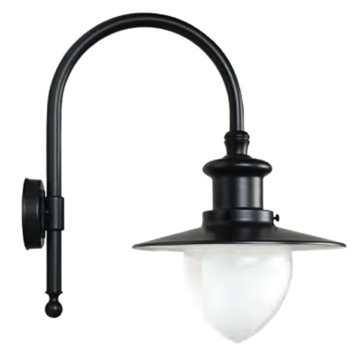 Bogenarm-Wandlampe mit satiniertem Spitzzylinder-Glas, Bild 3 Bogenarm-Wandlampe mit satiniertem Spitzzylinder-Glas, Bild 3