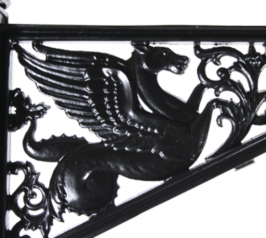 Bild 3: Pegasus-Wandarm Historische Ecklaterne Alt Berlin G 11E im Schinkelstil: Pegasus-Wandarm