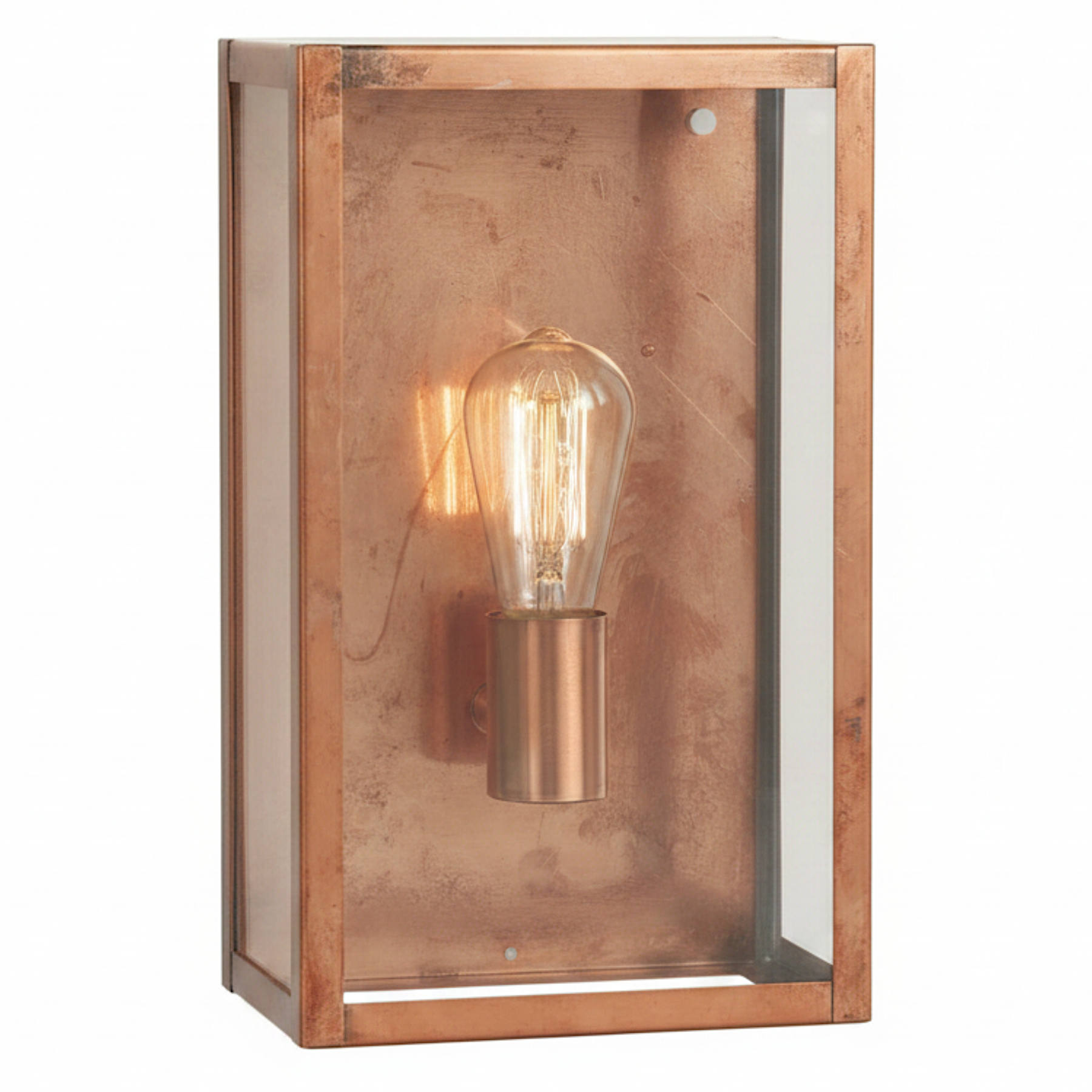 Flache Außenwandleuchte aus Kupfer oder Messing