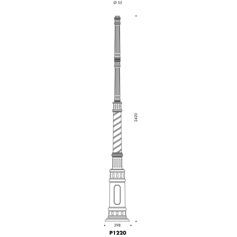 Bild 4: Der Mast Standleuchte mit dreiflammigem Kandelaber: Der Mast