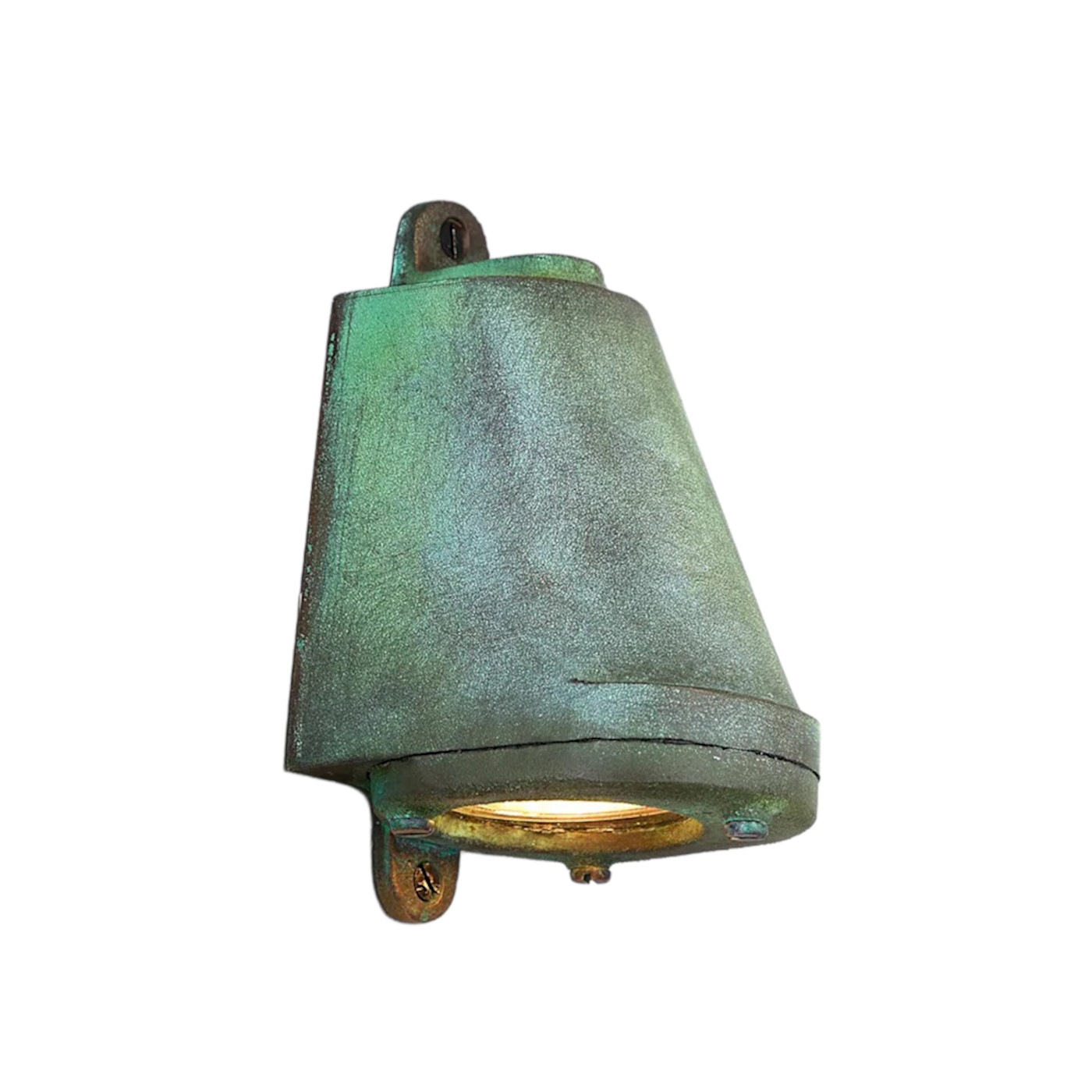 Niedervolt-Außenwandstrahler aus Bronzeguss mit Grünspan-Patina 0751