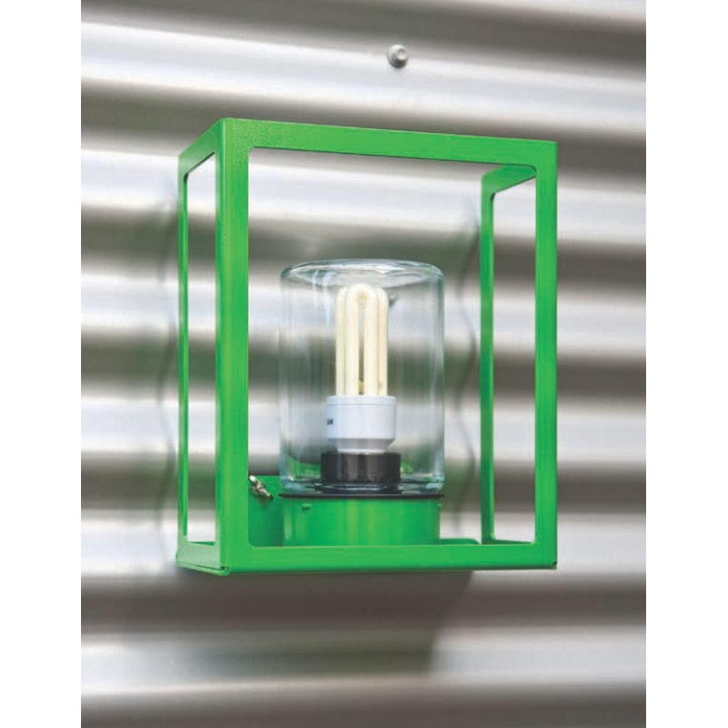 Bild 2: Flache Kassetten-Wandleuchte für Außen Hugy, Apfelgrün Flache Design-Außenlampe Hugy mit IP 65: Flache Kassetten-Wandleuchte für Außen Hugy, Apfelgrün
