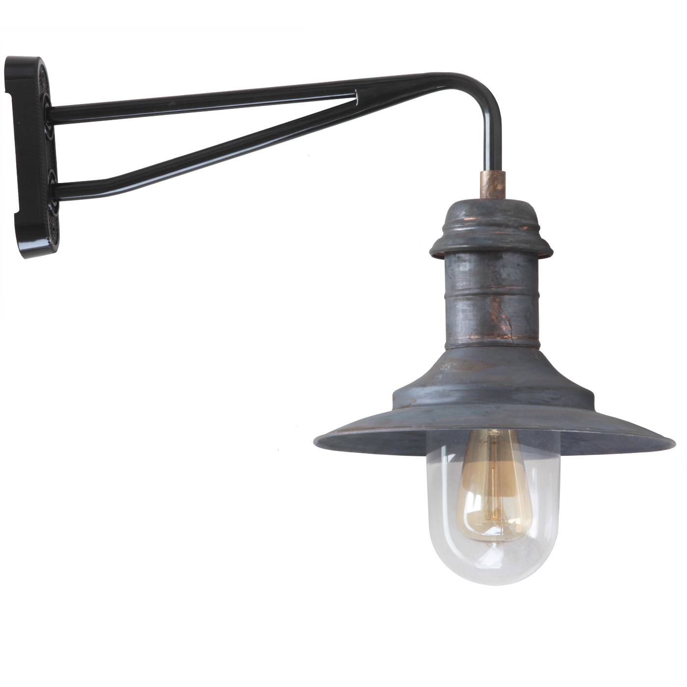 Bild 8: Schirm in Kupfer patiniert Maritime Wandleuchte Ulm W340 mit Zylinderglas: Schirm in Kupfer patiniert