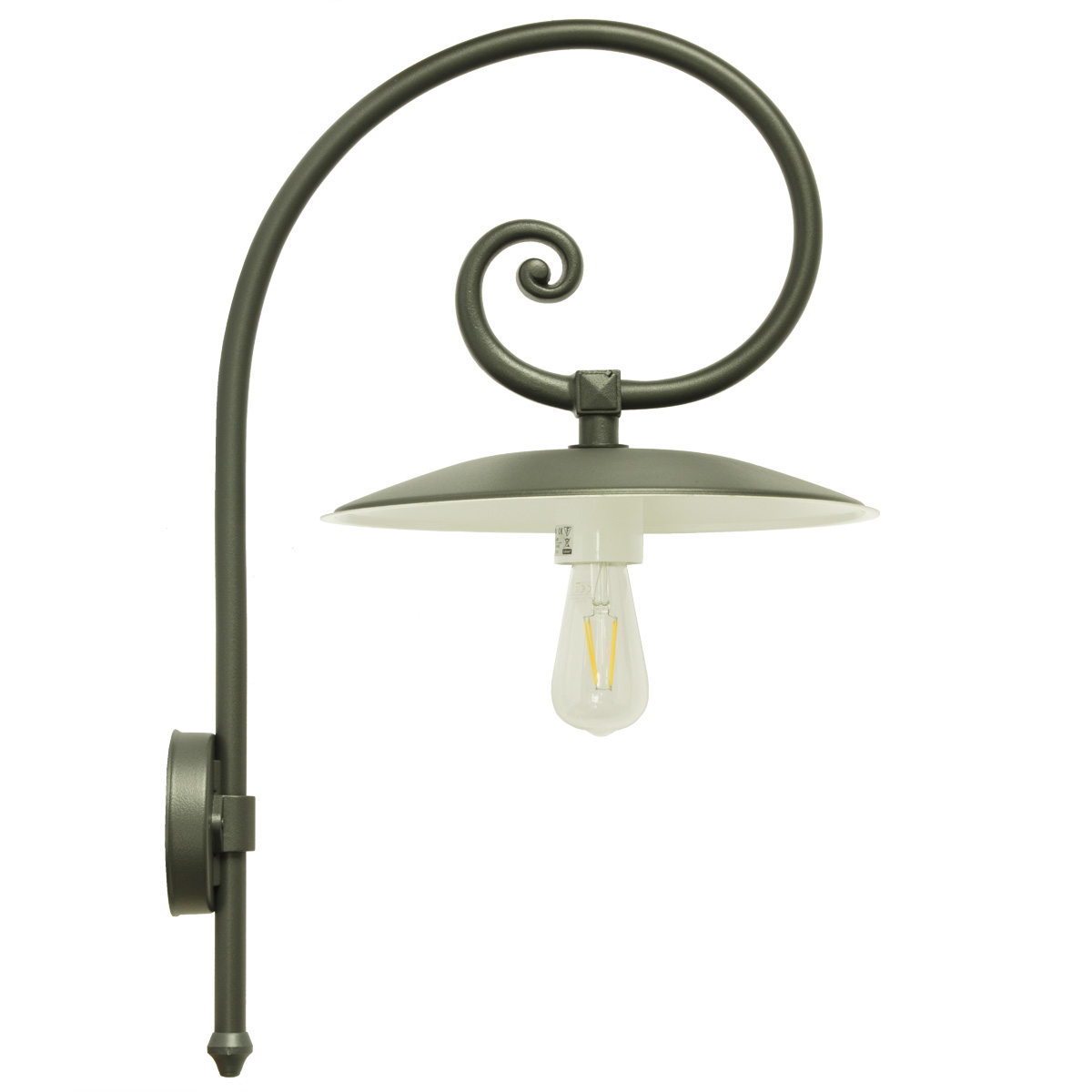 Italian Wall Light for Outdoors with Crosier Arm and without Glass