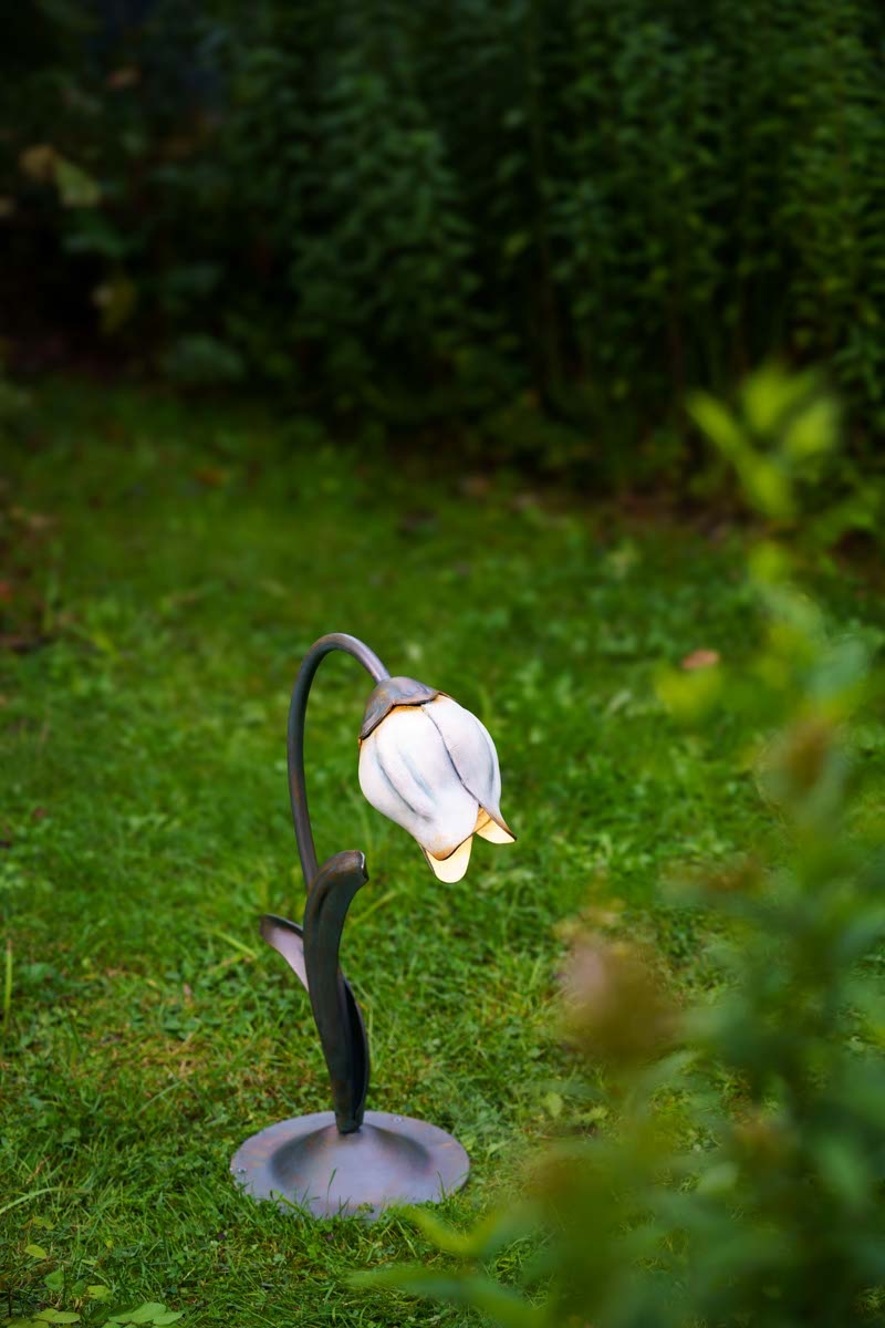 Hand-Forged Flower-Shaped Garden Light AL 6571 / 6572 / 6715: Model 1