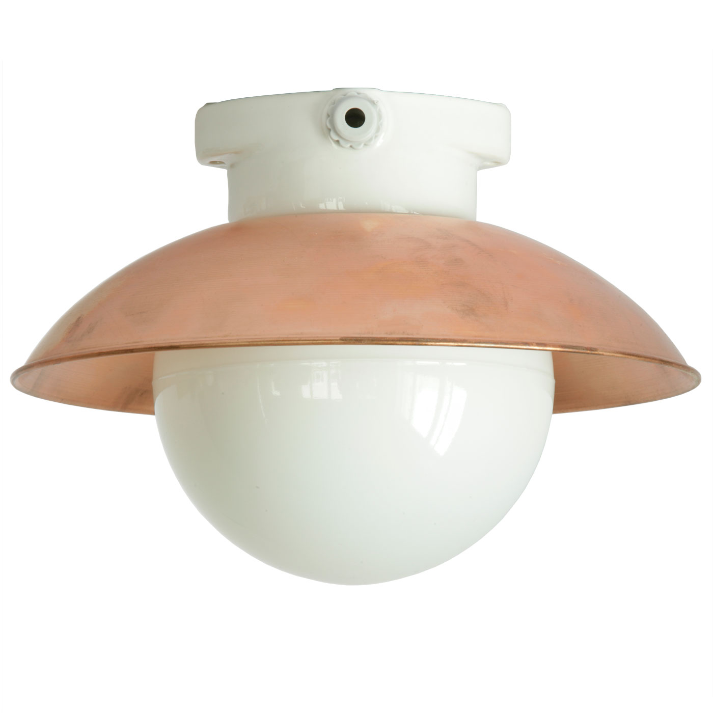 Porcelain Ceiling Light with Copper Shade DMCU 2010