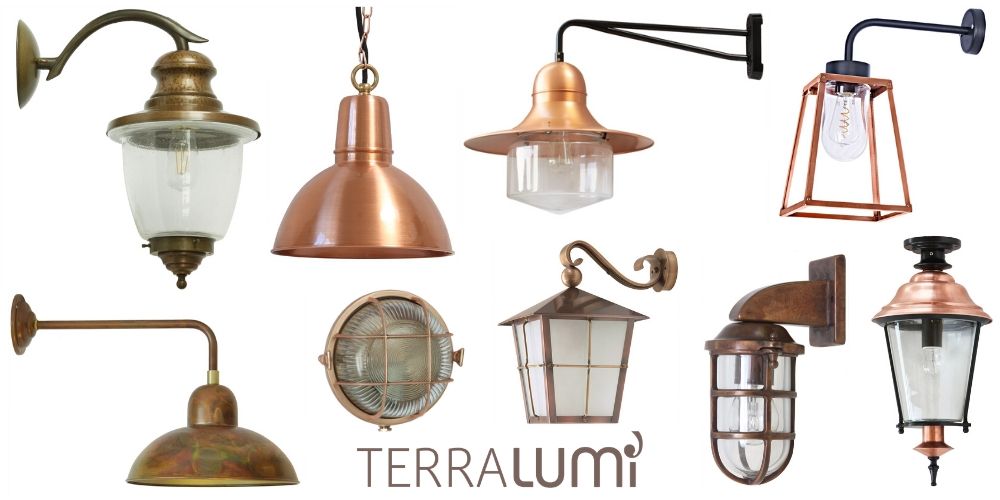 Kupfer-Lampen für außen, klassisch und beständig