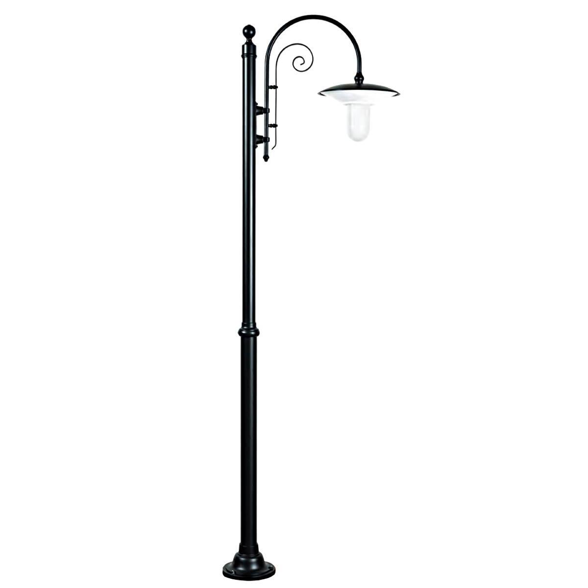 Courtyard Lamp Post with Decorative Curved Arm