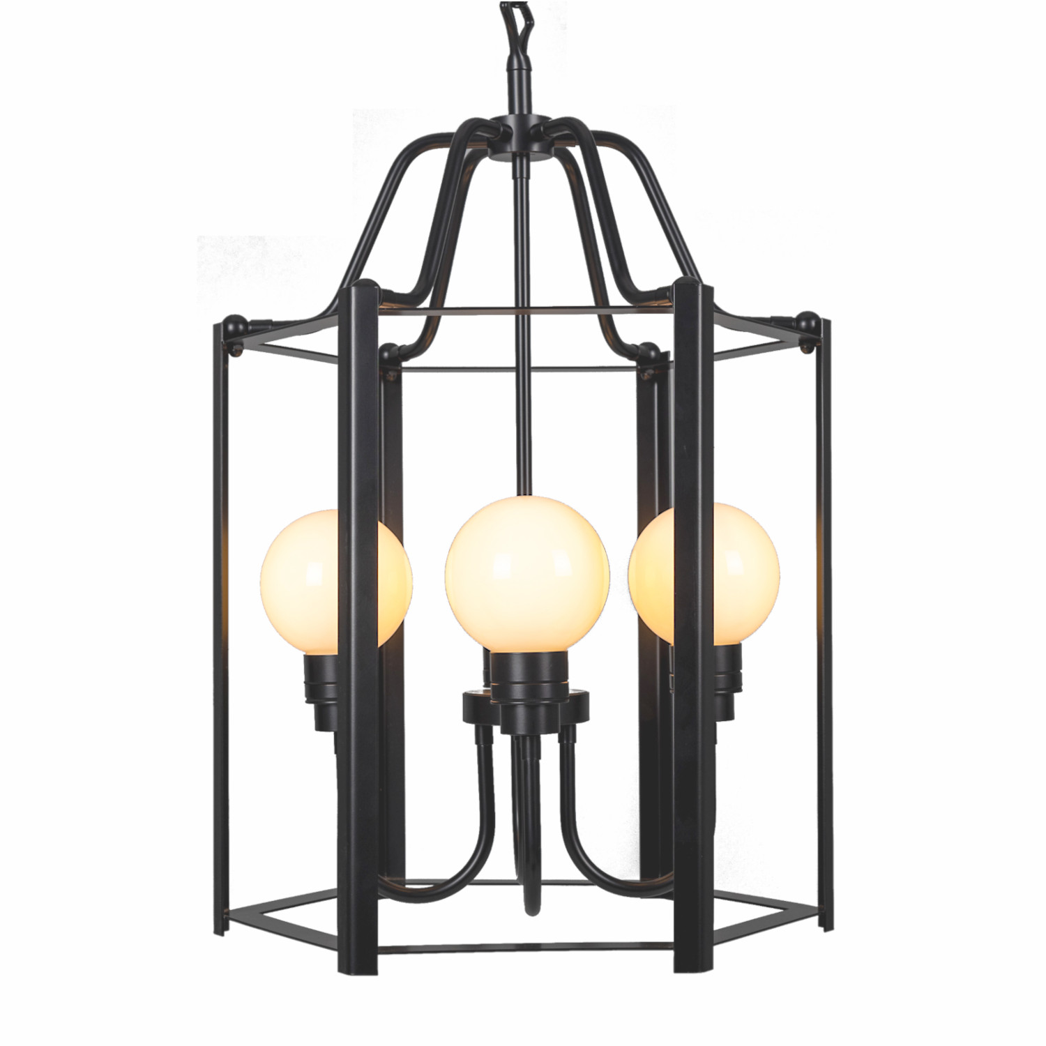 Four-arm pendant light with six glass options, IP65