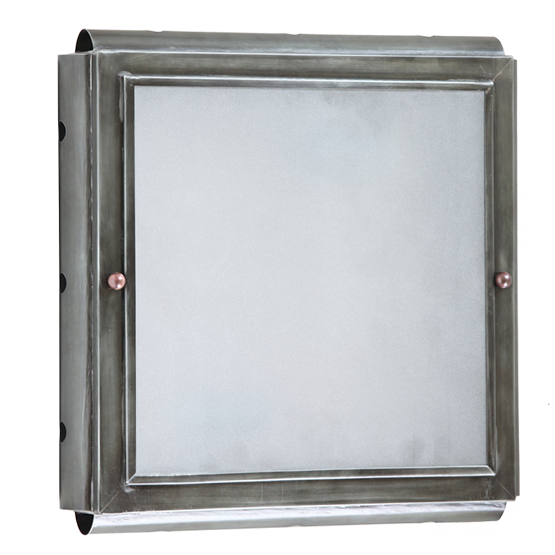 Fig. 9: Flache Wandleuchte Porthole P.L.M. TGM, Zink patiniert Flat Handcrafted Wall Light Porthole TGM: Flache Wandleuchte Porthole P.L.M. TGM, Zink patiniert
