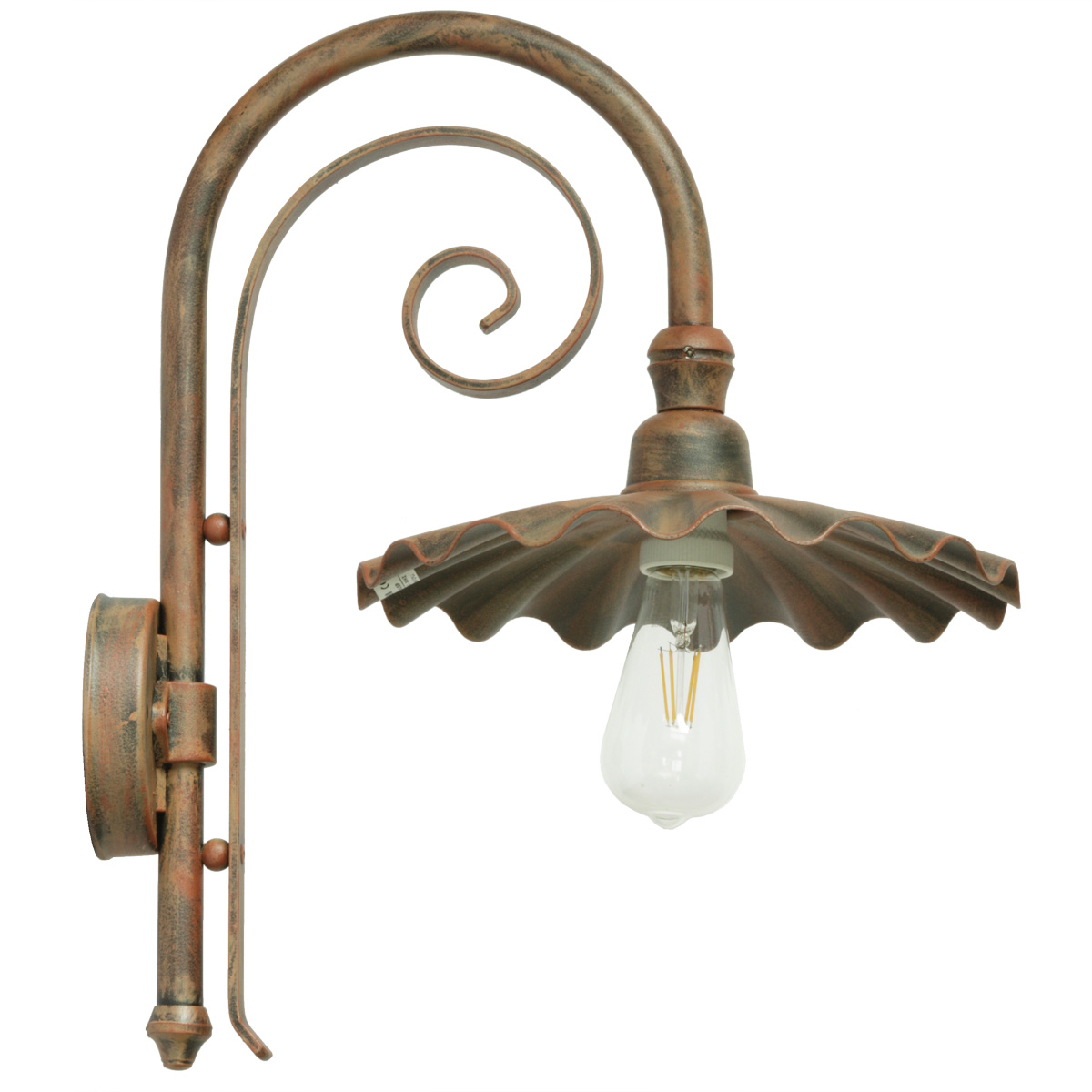 Arch Wall Light for Outdoors with Pleated Shade