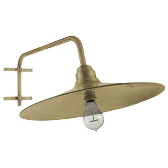 Rustic brass barn light N° 82 with long bracket