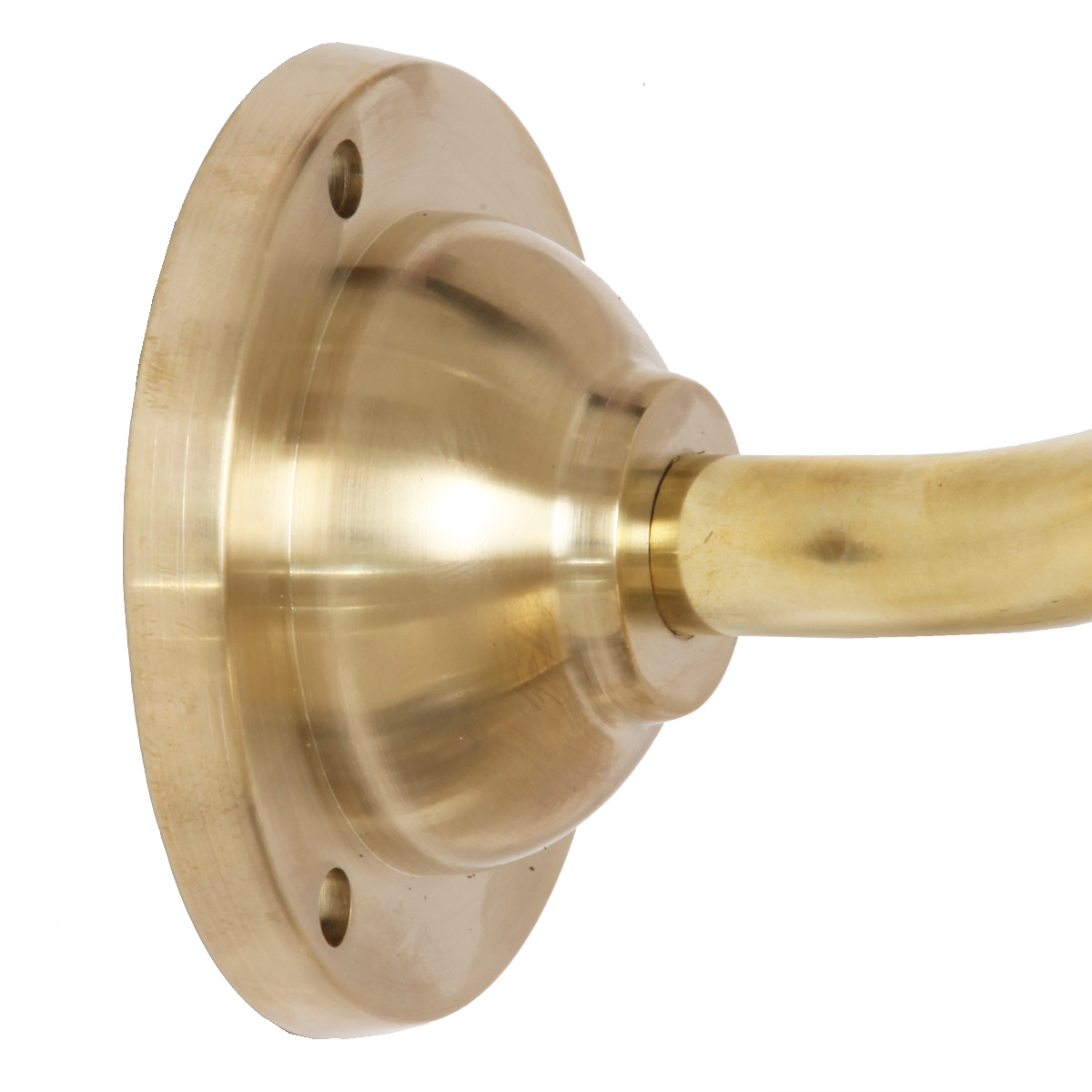 Bild 9: Rosette aus Messingguss mit drei Bohrlöchern, Messing poliertAußenlampe aus Messing mit Schirm 38-90 BR; hier in Messing poliert mit klarem Zylinderglas Außenlampe aus Messing mit Schirm 38-90 BR: Rosette aus Messingguss mit drei Bohrlöchern, Messing poliertAußenlampe aus Messing mit Schirm 38-90 BR; hier in Messing poliert mit klarem Zylinderglas